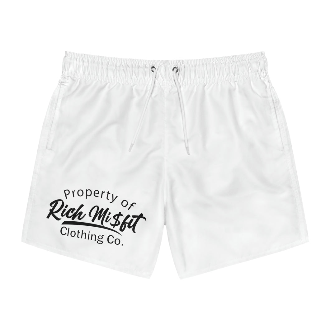 RM white Swim Trunks