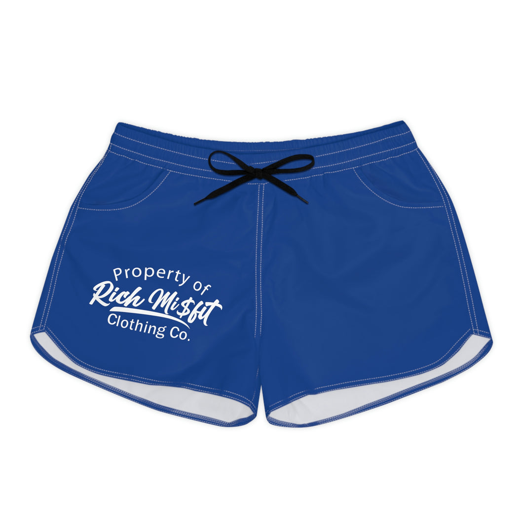 Women's Blue Casual Rich Misfit Shorts