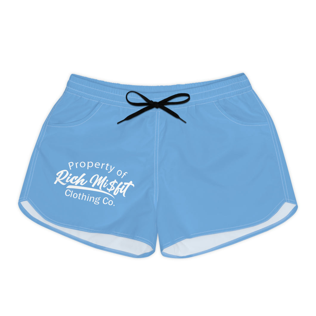 Women's Sky Blue Casual Rich Misfit Shorts