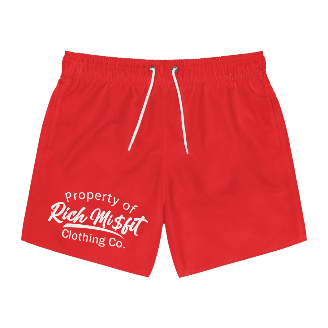 RM red Swim Trunks